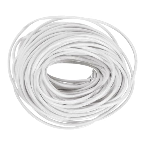 QUARKZMAN 20 Yards Lederschnur 18 Meter 2mm Rundes Lederband Lederriemen Lederbänder für DIY Handwerk Herstellung Armbänder Schnürsenkel Geldbörsenriemen Reinweiß QUARKZMAN 20 Yards Lederschnur 18 Meter 2mm Rundes Lederband Lederriemen Lederbänder für DIY Handwerk Herstellung Armbänder Schnürsenkel Geldbörsenriemen Reinweiß von QUARKZMAN