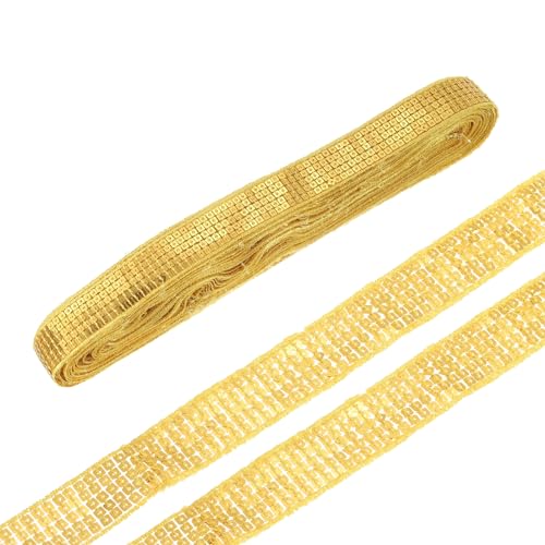 QUARKZMAN 20 Yards Quadratische Paillettenbesätze 5 Reihe 1" Flache Pailletten Streifen Laser Paillette Stoff Dreieck Pailletten Band Besatz für Handwerk DIY Pailletten Fransen Nähen Gold QUARKZMAN 20 Yards Quadratische Paillettenbesätze 5 Reihe 1" Flache Pailletten Streifen Laser Paillette Stoff Dreieck Pailletten Band Besatz für Handwerk DIY Pailletten Fransen Nähen Gold von QUARKZMAN
