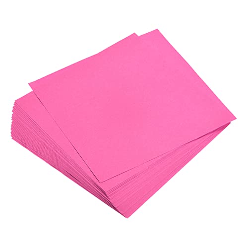 QUARKZMAN 200 Blatt Origami-Papier Buntpapier beidseitig 15x15cm (6x6") 70gsm fluoreszierendes rosa quadratisches Faltblatt für Kunsthandwerk, Anfänger, Geschenkdekoration von QUARKZMAN