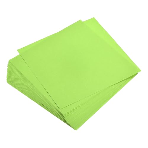 QUARKZMAN 200 Blatt Origami-Papier beidseitig 15x15cm (6x6") 70gsm fluoreszierendes grünes quadratisches Faltblatt für Kunsthandwerk, Anfänger, Geschenkdekoration von QUARKZMAN