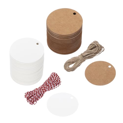 QUARKZMAN 200 Stück Geschenkanhänger Kraftpapier Etiketten Geschenk Anhänger Tags, Rund 5cm Kärtchen mit 20 Meter Jute Schnur Rot für Geschenkverpackung Weihnachten QUARKZMAN 200 Stück Geschenkanhänger Kraftpapier Etiketten Geschenk Anhänger Tags, Rund 5cm Kärtchen mit 20 Meter Jute Schnur Rot für Geschenkverpackung Weihnachten von QUARKZMAN