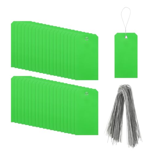 QUARKZMAN 200 Stück Markierungsetiketten mit Schnur, 6,3" x 3,1" Wasserdichte Anhängeetiketten aus rechteckigem Kunststoff mit Schreibfläche für Outdoor-Gepäckkleidung, Grün QUARKZMAN 200 Stück Markierungsetiketten mit Schnur, 6,3" x 3,1" Wasserdichte Anhängeetiketten aus rechteckigem Kunststoff mit Schreibfläche für Outdoor-Gepäckkleidung, Grün von QUARKZMAN