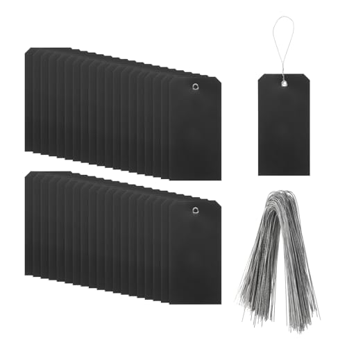 QUARKZMAN 200 Stück Markierungsetiketten mit Schnur, 6,3" x 3,1" Wasserdichte Anhängeetiketten aus rechteckigem Kunststoff mit Schreibfläche für Outdoor-Gepäckkleidung, Schwarz QUARKZMAN 200 Stück Markierungsetiketten mit Schnur, 6,3" x 3,1" Wasserdichte Anhängeetiketten aus rechteckigem Kunststoff mit Schreibfläche für Outdoor-Gepäckkleidung, Schwarz von QUARKZMAN