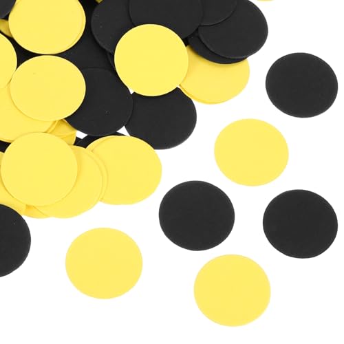 QUARKZMAN 200 Stück Runde Konfetti Glitzer Farbiges Papier Tisch Buntpapier Dekor für Party Hochzeit Festival Dekorationen, 3x3cm, Gelb, Schwarz QUARKZMAN 200 Stück Runde Konfetti Glitzer Farbiges Papier Tisch Buntpapier Dekor für Party Hochzeit Festival Dekorationen, 3x3cm, Gelb, Schwarz von QUARKZMAN