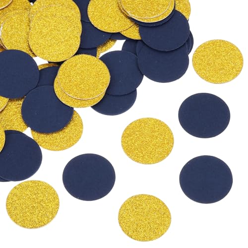 QUARKZMAN 200 Stück Runde Konfetti Glitzer Farbiges Papier Tisch Buntpapier Dekor für Party Hochzeit Festival Dekorationen, 3x3cm, Gold, Dunkelblau QUARKZMAN 200 Stück Runde Konfetti Glitzer Farbiges Papier Tisch Buntpapier Dekor für Party Hochzeit Festival Dekorationen, 3x3cm, Gold, Dunkelblau von QUARKZMAN