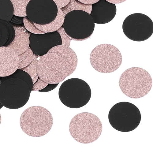 QUARKZMAN 200 Stück Runde Konfetti Glitzer Farbiges Papier Tisch Buntpapier Dekor für Party Hochzeit Festival Dekorationen, 3x3cm, Roségold, Schwarz QUARKZMAN 200 Stück Runde Konfetti Glitzer Farbiges Papier Tisch Buntpapier Dekor für Party Hochzeit Festival Dekorationen, 3x3cm, Roségold, Schwarz von QUARKZMAN
