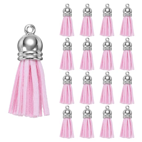 QUARKZMAN 200 Stück Schlüsselanhänger Quasten, Großhandel Lederquasten für Bastelarbeiten Bunte Quastenanhänger für Acrylblanks, Ohrringe-Armbänder und Schmuckherstellung, Pink QUARKZMAN 200 Stück Schlüsselanhänger Quasten, Großhandel Lederquasten für Bastelarbeiten Bunte Quastenanhänger für Acrylblanks, Ohrringe-Armbänder und Schmuckherstellung, Pink von QUARKZMAN