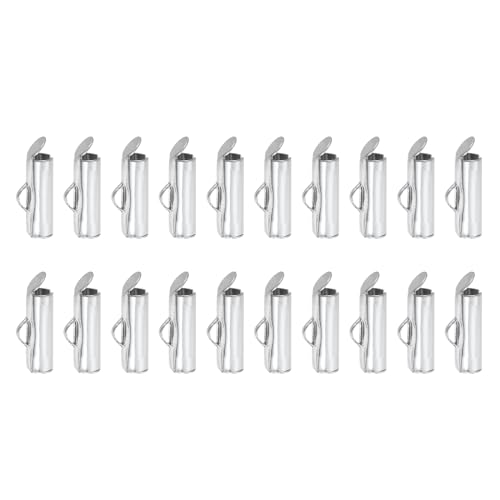 QUARKZMAN 200 Stück Schnur Endkappen, 13 mm Röhrenperlen-Schieber-Klemmenden für Mehrstrang-DIY-Bastelarbeiten, Silberton QUARKZMAN 200 Stück Schnur Endkappen, 13 mm Röhrenperlen-Schieber-Klemmenden für Mehrstrang-DIY-Bastelarbeiten, Silberton von QUARKZMAN
