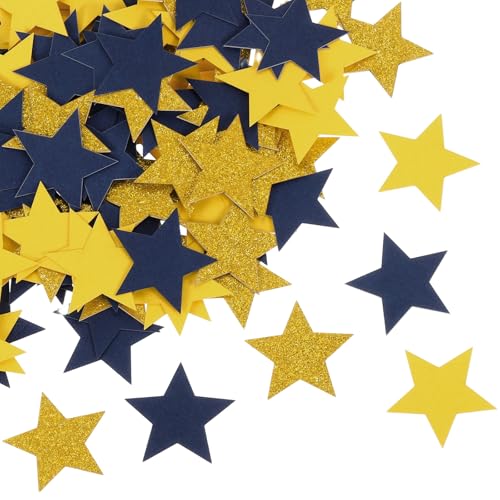 QUARKZMAN 200 Stück Sternenkonfetti Glitzerkonfetti Tischkonfetti Dekoration für Party Hochzeit Festival Dekorationen, 3x3cm, Gold, Gelb, Dunkelblau QUARKZMAN 200 Stück Sternenkonfetti Glitzerkonfetti Tischkonfetti Dekoration für Party Hochzeit Festival Dekorationen, 3x3cm, Gold, Gelb, Dunkelblau von QUARKZMAN