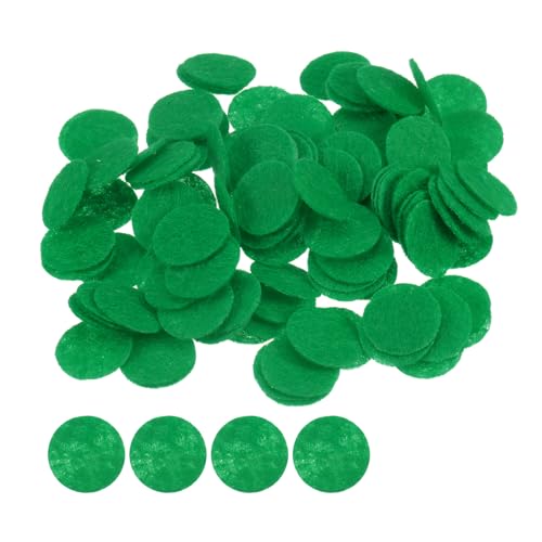 QUARKZMAN 200 Stück runde Filzkreise, 15 mm 5/8" vorgeschnittene Filzhandwerkspads, nicht gewebte Mini-Filzkreise für DIY-Näharbeiten, Handwerksprojekte, grün von QUARKZMAN