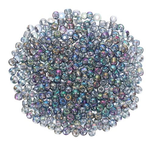 QUARKZMAN 2000 Stück Glasperlen zum Auffädeln, 4 mm Perlen für Armbänder Selber Machen Mini Lose Glas Kleine Perlenset für DIY Ohrringe, Halsketten, Armbänder, Schmuckherstellung, Grau von QUARKZMAN