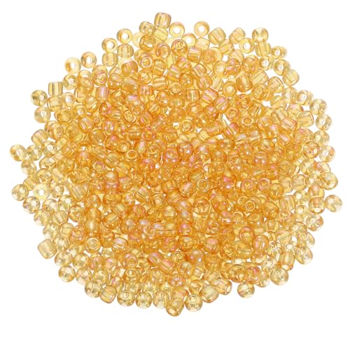 QUARKZMAN 2000 Stück Glasperlen Bulk, 4mm Mini Lose Glas Bugle Perlen Für DIY Ohrringe, Halsketten, Armbänder, Schmuckherstellung, Gold von QUARKZMAN