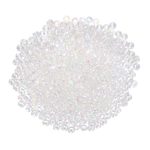 QUARKZMAN 2000 Stück Glasperlen zum Auffädeln, 3 mm Perlen für Armbänder Selber Machen Mini Lose Glas Kleine Perlenset für DIY Ohrringe, Halsketten, Schmuckherstellung, Klar von QUARKZMAN