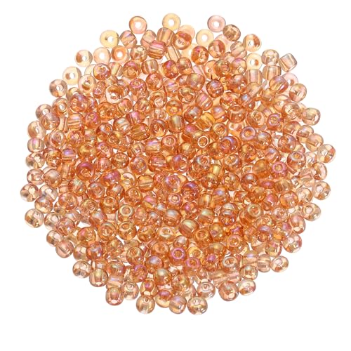 QUARKZMAN 2000 Stück Glasperlen zum Auffädeln, 3 mm Perlen für Armbänder Selber Machen Mini Lose Glas Kleine Perlenset für DIY Ohrringe, Halsketten, Schmuckherstellung, Champagner von QUARKZMAN