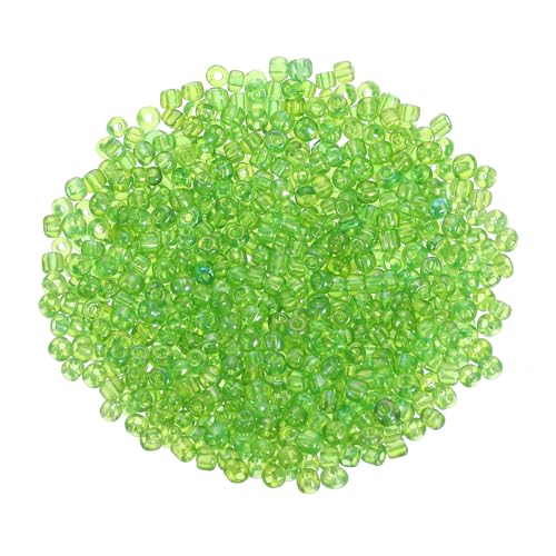 QUARKZMAN 2000 Stück Glasperlen zum Auffädeln, 3 mm Perlen für Armbänder Selber Machen Mini Lose Glas Kleine Perlenset für DIY Ohrringe, Halsketten, Schmuckherstellung, Grasgrün von QUARKZMAN