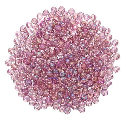 QUARKZMAN 2000 Stück Glasperlen zum Auffädeln, 3 mm Perlen für Armbänder Selber Machen Mini Lose Glas Kleine Perlenset für DIY Ohrringe, Halsketten, Schmuckherstellung, Lila von QUARKZMAN