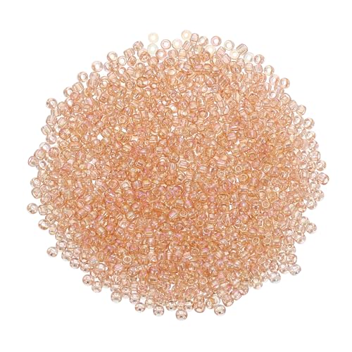 QUARKZMAN 2000 Stück Glasperlen zum Auffädeln, 1,5 mm Mini Perlen Set für Armbänder Selber Machen Glas Bugle Perlen für DIY Ohrringe, Halsketten, Armbänder, Schmuckherstellung, Champagner von QUARKZMAN