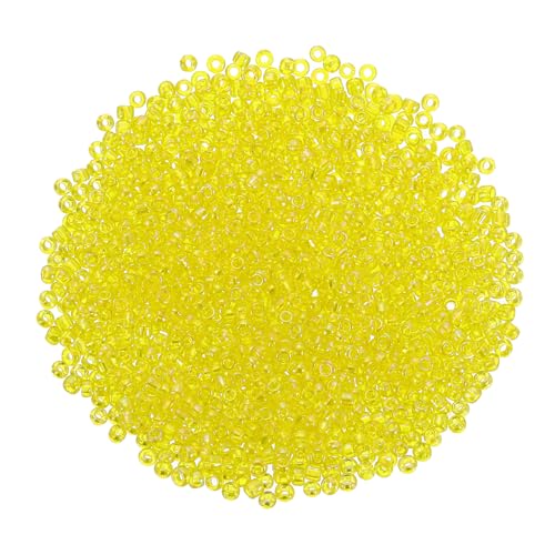 QUARKZMAN 2000 Stück Glasperlen zum Auffädeln, 1,5 mm Mini Perlen Set für Armbänder Selber Machen Glas Bugle Perlen für DIY Ohrringe, Halsketten, Armbänder, Schmuckherstellung, Gelb QUARKZMAN 2000 Stück Glasperlen zum Auffädeln, 1,5 mm Mini Perlen Set für Armbänder Selber Machen Glas Bugle Perlen für DIY Ohrringe, Halsketten, Armbänder, Schmuckherstellung, Gelb von QUARKZMAN