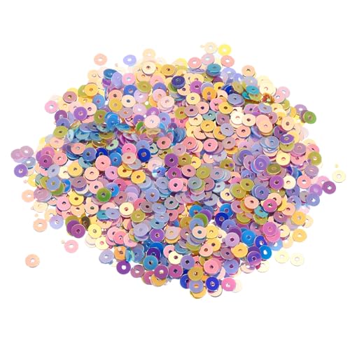 QUARKZMAN 20000 Stück Flache Lose Pailletten 4MM Bulk Cup Pailletten Pailletten Stickerei Pailletten Pailetten mit Löchern für Schmuckherstellung Basteln Make-up Nagel, Regenbogenfarbe von QUARKZMAN