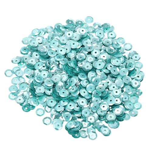 QUARKZMAN 20000 Stück lose Pailletten 6MM Bulk Cup Pailletten Pailletten Stickerei Pailletten Runde Pailetten mit Löchern für Schmuckherstellung Handwerk Make-up Nagel, Hellblau von QUARKZMAN