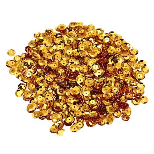 QUARKZMAN 20000 Stück lose Pailletten 6MM Bulk Cup Pailletten Pailletten Stickerei Pailletten Runde Pailetten mit Löchern für Schmuckherstellung Handwerk Nähen Make-up Nagel, Gold von QUARKZMAN
