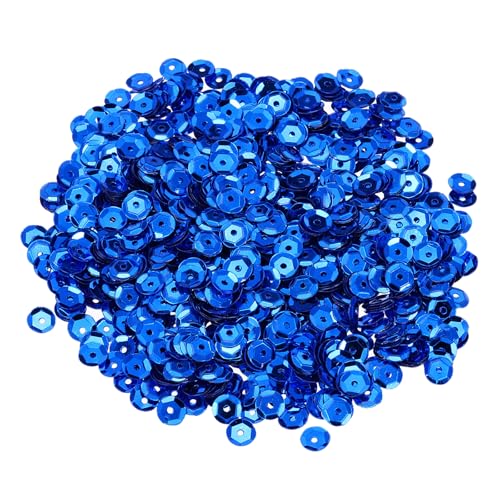QUARKZMAN 20000 Stück lose Pailletten 6MM Bulk Cup Pailletten Pailletten Stickerei Pailletten Runde Pailetten mit Löchern für Schmuckherstellung Handwerk Nähen Make-up Nagel, Hellblau von QUARKZMAN