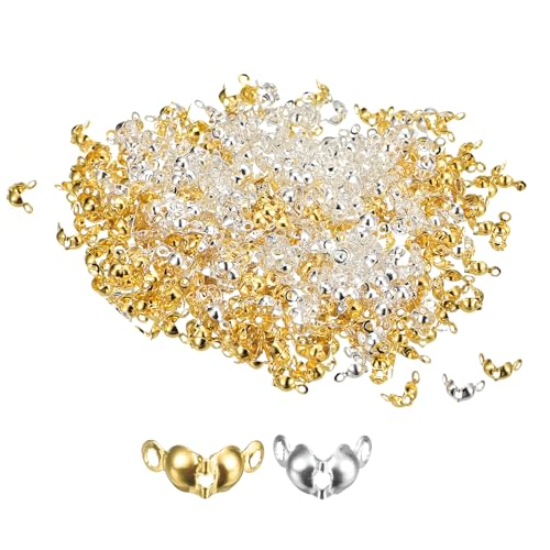 QUARKZMAN 200 Stück Endkappen Schmuck Verschluss Quetschperlen Offene Armbandverschlüsse Wulstspitzen Knoten Abdeckungen 1mm Metall Verschluss für Armbänder Schmuck Selbermachen Gold Silber QUARKZMAN 200 Stück Endkappen Schmuck Verschluss Quetschperlen Offene Armbandverschlüsse Wulstspitzen Knoten Abdeckungen 1mm Metall Verschluss für Armbänder Schmuck Selbermachen Gold Silber von QUARKZMAN