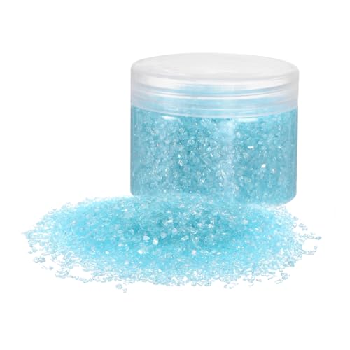 QUARKZMAN 200g Zerkleinertes Glas 1-3mm Glänzende elektroplattierte unregelmäßige Glassplitter für Bastelarbeiten, DIY Harzkunstdekoration, Vasenfüller, Hellblau QUARKZMAN 200g Zerkleinertes Glas 1-3mm Glänzende elektroplattierte unregelmäßige Glassplitter für Bastelarbeiten, DIY Harzkunstdekoration, Vasenfüller, Hellblau von QUARKZMAN