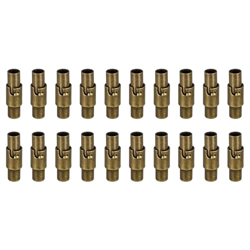 QUARKZMAN 20Stk Leder Schnur Ende Verschluss 3mm Loch Leder Magennet Klammern Kordel Endkappen Verschlüsse Leder Kordel Schnalle für Schmuck Selbermachen Liefert Handwerk Bronze von QUARKZMAN
