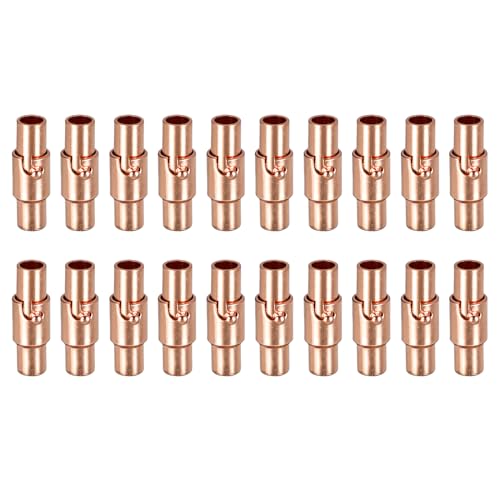 QUARKZMAN 20Stk Leder Schnur Ende Verschluss 3mm Loch Leder mochtenet Klammern Kordel Endkappen Verschlüsse Leder Kordel Schnalle für Schmuck Selbermachen Liefert Handwerk Rose Gold von QUARKZMAN