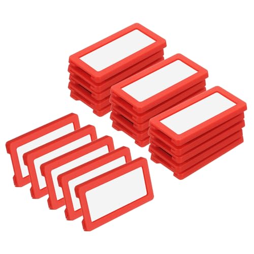 QUARKZMAN 20Stk Magnetische Etiketten Halter 2.4 x 1.2" Daten Karten Halter mit Papier Karten und Schutz Folien für Regal Wandtafel Werkzeugkasten Metall Wand Schrank Schublade Rot QUARKZMAN 20Stk Magnetische Etiketten Halter 2.4 x 1.2" Daten Karten Halter mit Papier Karten und Schutz Folien für Regal Wandtafel Werkzeugkasten Metall Wand Schrank Schublade Rot von QUARKZMAN