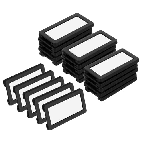 QUARKZMAN 20Stk Magnetische Etiketten Halter 2.4 x 1.2" Daten Karten Halter mit Papier Karten und Schutz Folien für Regal Wandtafel Werkzeugkasten Metall Wand Schrank Schublade Schwarz von QUARKZMAN