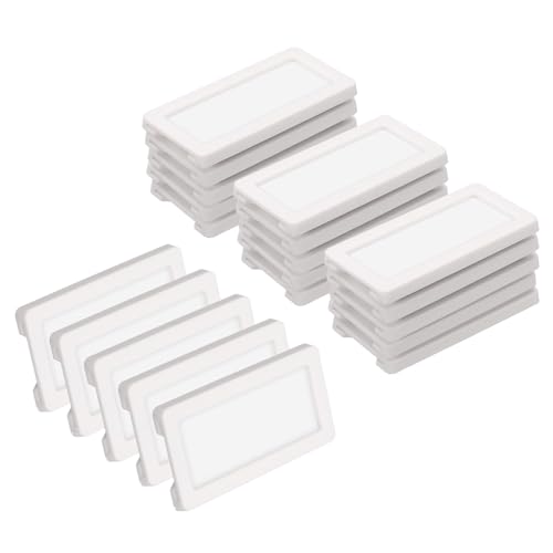 QUARKZMAN 20Stk Magnetische Etiketten Halter 2.4 x 1.2" Daten Karten Halter mit Papier Karten und Schutz Folien für Regal Wandtafel Werkzeugkasten Metall Wand Schrank Schublade Weiß von QUARKZMAN
