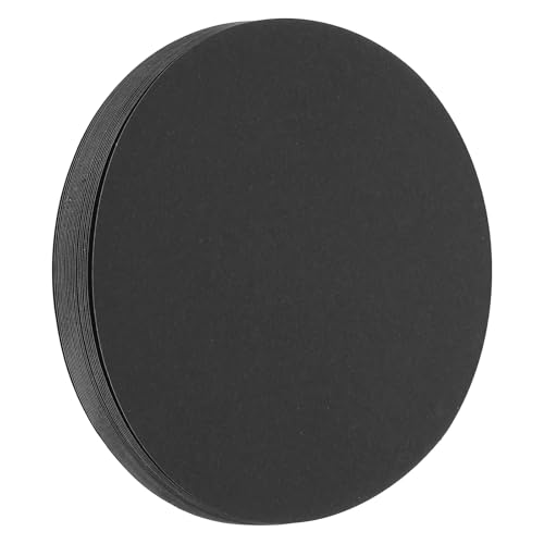 QUARKZMAN 24 STK. Schwarze Kreisausschnitte aus Papier, 6 Zoll runde Ausschnitte 250gsm Kreis-Karton für DIY-Bastelarbeiten Klassenzimmer-Pinnwanddekoration von QUARKZMAN