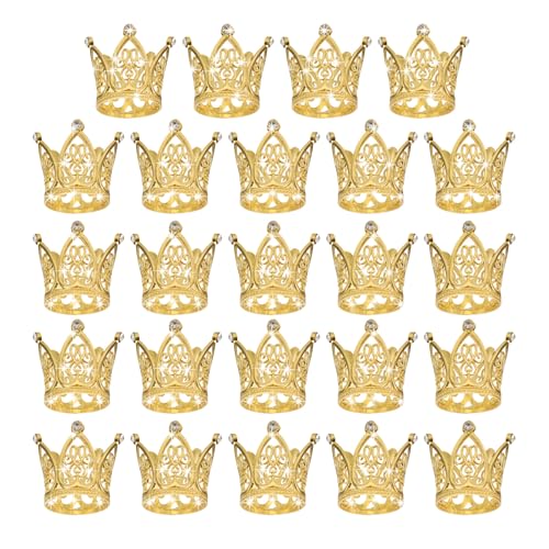 QUARKZMAN 24 Stück Mini Kronen Kuchenaufsätze, Legierung Königin Prinzessin Kleine Goldkrone Tiara Cupcake Herzförmig mit Perlen Strass für Geburtstagskuchen Dekor, Kleine Herzkrone QUARKZMAN 24 Stück Mini Kronen Kuchenaufsätze, Legierung Königin Prinzessin Kleine Goldkrone Tiara Cupcake Herzförmig mit Perlen Strass für Geburtstagskuchen Dekor, Kleine Herzkrone von QUARKZMAN