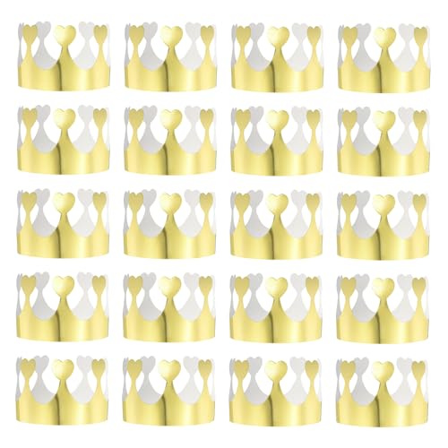 QUARKZMAN 24 Stück Papierkronen Goldfolie Geburtstagskronen Großhandel Glitzer Partyhüte für Geburtstagsfeierhüte Dekoration Kronen Partybedarf, Herz-Stil QUARKZMAN 24 Stück Papierkronen Goldfolie Geburtstagskronen Großhandel Glitzer Partyhüte für Geburtstagsfeierhüte Dekoration Kronen Partybedarf, Herz-Stil von QUARKZMAN