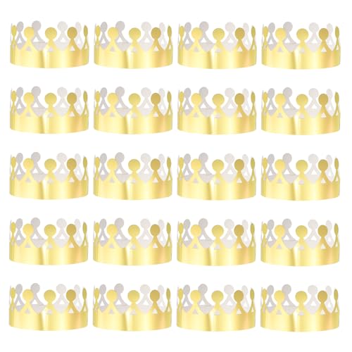 QUARKZMAN 24 Stück Papierkronen Goldfolie Geburtstagskronen Großhandel Glitzer Partyhüte für Geburtstagsfeierhüte Dekoration Kronen Partybedarf, Kreis-Stil QUARKZMAN 24 Stück Papierkronen Goldfolie Geburtstagskronen Großhandel Glitzer Partyhüte für Geburtstagsfeierhüte Dekoration Kronen Partybedarf, Kreis-Stil von QUARKZMAN