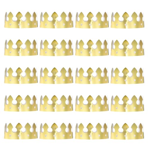 QUARKZMAN 24 Stück Papierkronen Goldfolie Geburtstagskronen Großhandel Glitzer Partyhüte für Geburtstagsfeierhüte Dekoration Kronen Partybedarf, einfacher Stil QUARKZMAN 24 Stück Papierkronen Goldfolie Geburtstagskronen Großhandel Glitzer Partyhüte für Geburtstagsfeierhüte Dekoration Kronen Partybedarf, einfacher Stil von QUARKZMAN