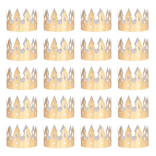 QUARKZMAN 24 Stück Papierkronen Goldfolie Geburtstagskronen Großhandel Partyhüte für Geburtstagsfeierhüte Dekoration Kronen Partybedarf, Klassischer Hohlstil QUARKZMAN 24 Stück Papierkronen Goldfolie Geburtstagskronen Großhandel Partyhüte für Geburtstagsfeierhüte Dekoration Kronen Partybedarf, Klassischer Hohlstil von QUARKZMAN