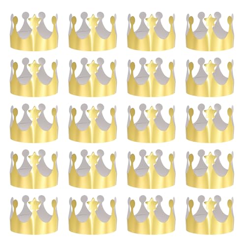 QUARKZMAN 24 Stück Papierkronen Goldfolie Geburtstagskronen Großhandel Partyhüte für Geburtstagsfeierhüte Dekoration Kronen Partybedarf, Sternenpunkte Stil QUARKZMAN 24 Stück Papierkronen Goldfolie Geburtstagskronen Großhandel Partyhüte für Geburtstagsfeierhüte Dekoration Kronen Partybedarf, Sternenpunkte Stil von QUARKZMAN