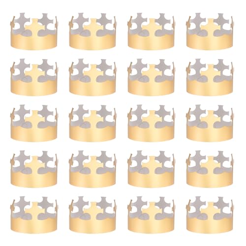 QUARKZMAN 24 Stück Papierkronen Lichtgoldfolie Geburtstagskronen Großpackung Partyhüte für Geburtstagsfeierhüte Dekoration Kronen Partybedarf, Modischer Stil QUARKZMAN 24 Stück Papierkronen Lichtgoldfolie Geburtstagskronen Großpackung Partyhüte für Geburtstagsfeierhüte Dekoration Kronen Partybedarf, Modischer Stil von QUARKZMAN