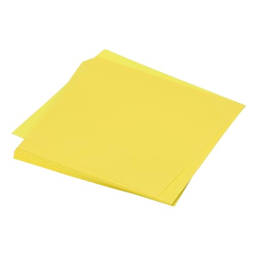 QUARKZMAN 25 Blatt Origami-Papier beidseitig Zitronengelb 10 x 10 cm 70 g/m² quadratische Faltblätter für Kunsthandwerk, Anfänger, Geschenkdekoration von QUARKZMAN
