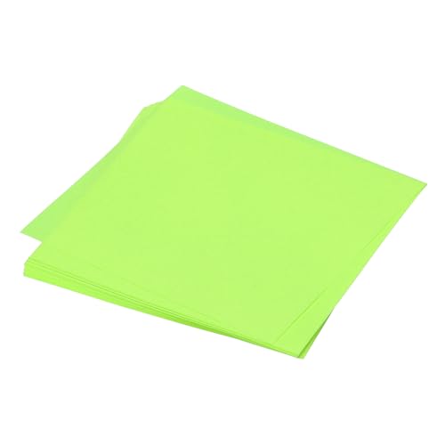 QUARKZMAN 25 Blatt Origami-Papier beidseitig fluoreszierendes Grün 13 x 13 cm 70 g/m² quadratisches Faltblatt für Kunsthandwerk, Anfänger, Geschenkdekoration von QUARKZMAN