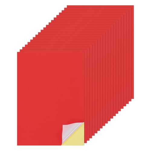QUARKZMAN 25 Blatt bedruckbares Aufkleber Kartonpapier, 8"x12" A4 Selbstklebendes Aufkleber Trägerkartonpapier 250gsm für Basteln Scrapbooking Tintenstrahldrucker, leuchtendes Rot QUARKZMAN 25 Blatt bedruckbares Aufkleber Kartonpapier, 8"x12" A4 Selbstklebendes Aufkleber Trägerkartonpapier 250gsm für Basteln Scrapbooking Tintenstrahldrucker, leuchtendes Rot von QUARKZMAN