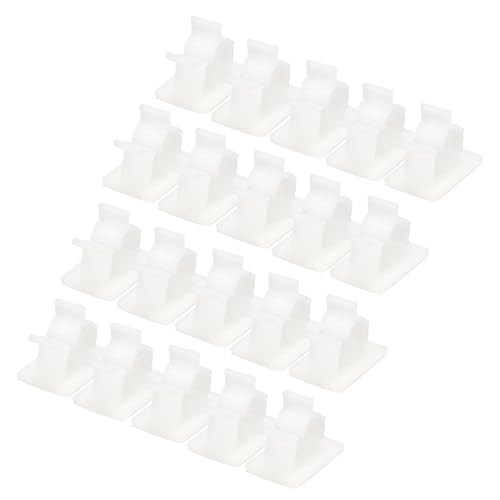 QUARKZMAN 25 Stück Kabelclips, 8-10mm Durchmesser Selbstklebende Nylon Kabelhalter, Verstellbare Kabelmanagement-Organizer-Klemme für PC Schreibtisch Büro, Weiß von QUARKZMAN