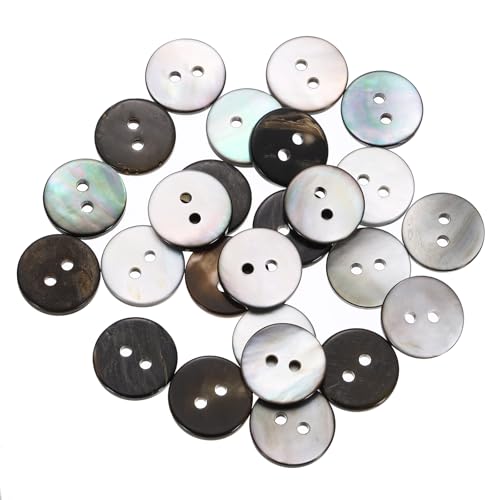 QUARKZMAN 25 Stück Natürliche Muschelknöpfe, 2-Loch Perlmuttknöpfe 12,5mm Nähknöpfe Nähhandwerk Knöpfe für Hemd Nähen DIY Handwerk Dekoration, Schwarz QUARKZMAN 25 Stück Natürliche Muschelknöpfe, 2-Loch Perlmuttknöpfe 12,5mm Nähknöpfe Nähhandwerk Knöpfe für Hemd Nähen DIY Handwerk Dekoration, Schwarz von QUARKZMAN