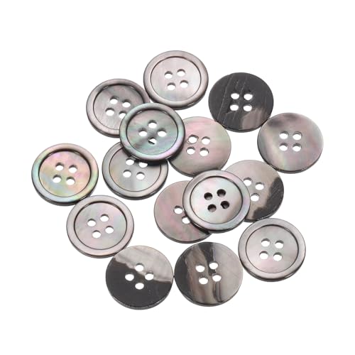 QUARKZMAN 25 Stück Natürliche Muschelknöpfe, 4-Loch Perlmuttknöpfe 15mm Nähknöpfe Nähhandwerk Knöpfe für Hemd Nähen DIY Handwerk Dekoration, Schwarz/Silber QUARKZMAN 25 Stück Natürliche Muschelknöpfe, 4-Loch Perlmuttknöpfe 15mm Nähknöpfe Nähhandwerk Knöpfe für Hemd Nähen DIY Handwerk Dekoration, Schwarz/Silber von QUARKZMAN