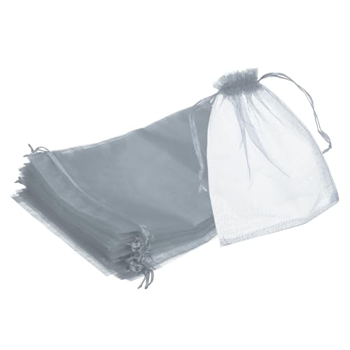 QUARKZMAN 25 Stück Organzasäckchen, 20x30cm Geschenksäckchen Durchsichtige Netzbeutel mit Kordelzug, Organzabeutel für Geschenk Schmuck Hochzeit Party Weihnachten Süßigkeiten, Grau QUARKZMAN 25 Stück Organzasäckchen, 20x30cm Geschenksäckchen Durchsichtige Netzbeutel mit Kordelzug, Organzabeutel für Geschenk Schmuck Hochzeit Party Weihnachten Süßigkeiten, Grau von QUARKZMAN