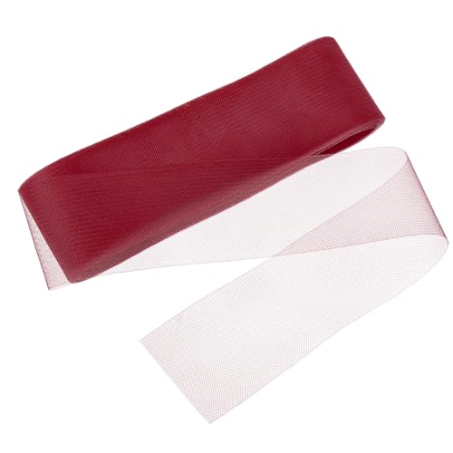 QUARKZMAN 25 Yards Steifes Rosshaarband, 3 Zoll Breit für Polyester Knochen Nähen Hochzeitstanzkleid DIY Handwerk Zubehör, Rot (1 Rolle) von QUARKZMAN