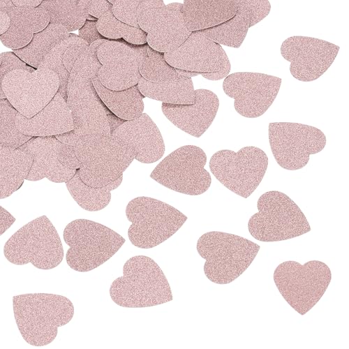 QUARKZMAN 250 Stück Herz Konfetti Glitzer Konfetti Tisch Konfetti Dekor für Party Hochzeit Festival Dekorationen, 3x3cm, Roségold QUARKZMAN 250 Stück Herz Konfetti Glitzer Konfetti Tisch Konfetti Dekor für Party Hochzeit Festival Dekorationen, 3x3cm, Roségold von QUARKZMAN